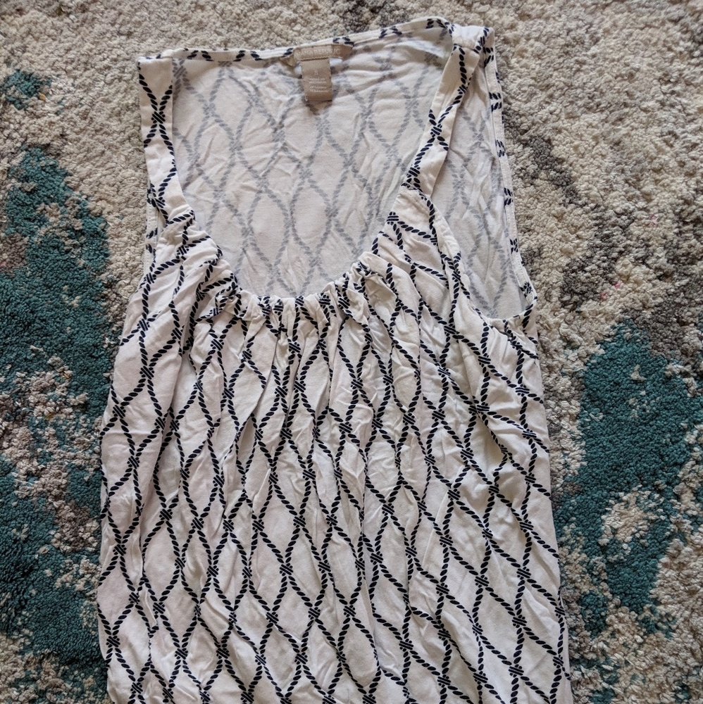 Navy & White Banana Republic Sleeveless Blouse